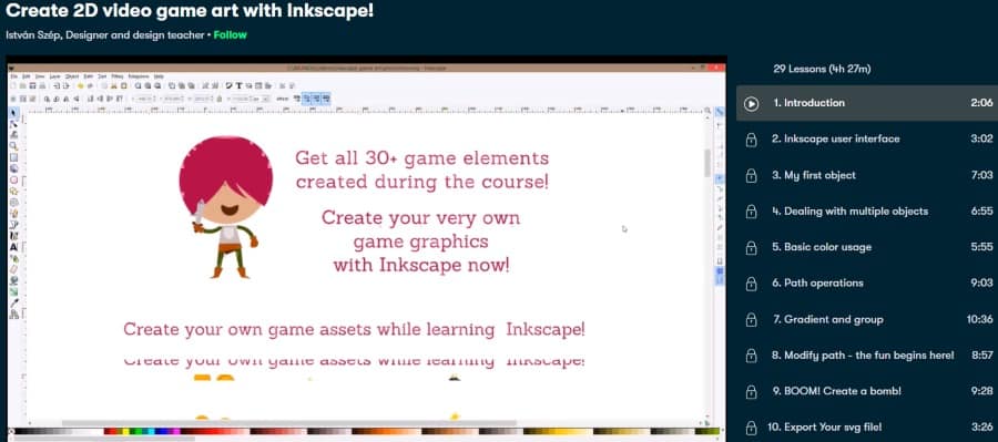 1. Create 2D video game art with Inkscape! (Skillshare)