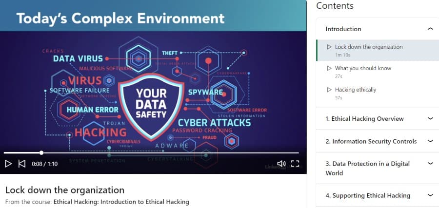 1. Ethical Hacking Introduction to Ethical Hacking (LinkedIn Learning)