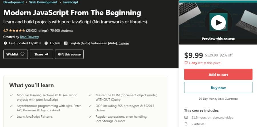 11. Modern JavaScript From The Beginning (Udemy)