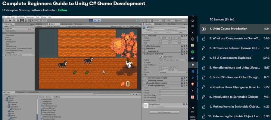 2. Complete Beginners Guide to Unity C# Game Development (Skillshare)