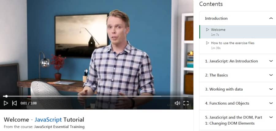2. JavaScript Essential Training (LinkedIn Learning)