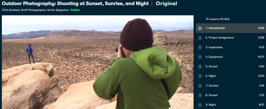 2. Outdoor Photography Shooting at Sunset, Sunrise, and Night (Skillshare)