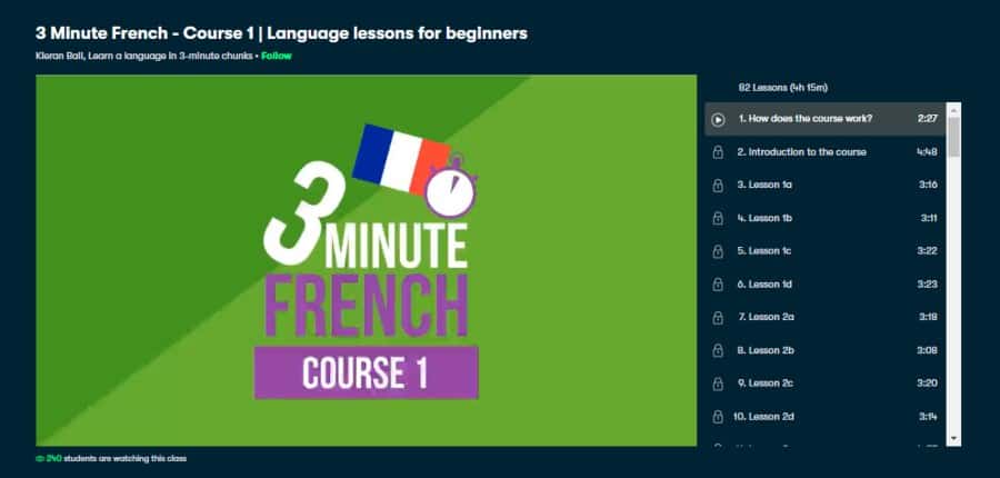 3 Minute French - Course 1 | Language lessons for beginners