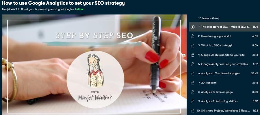 3. How to use Google Analytics to set your SEO strategy (Skillshare)