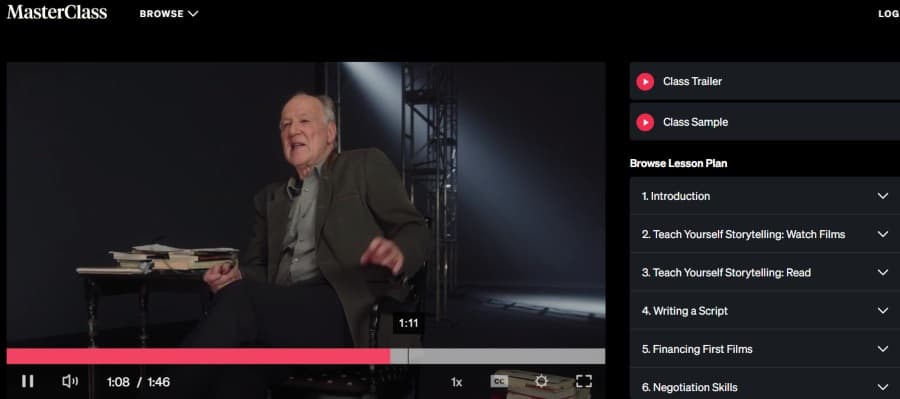 3. Werner Herzog Teaches Filmmaking (MasterClass)