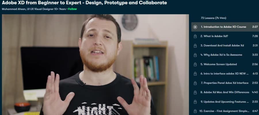 4. Adobe XD from Beginner to Expert - Design, Prototype and Collaborate (Skillshare)