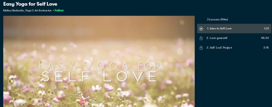 4. Easy Yoga for Self Love (SkillShare)