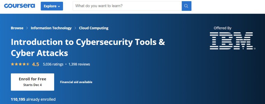 4. Introduction to Cybersecurity Tools & Cyber Attacks (Coursera)