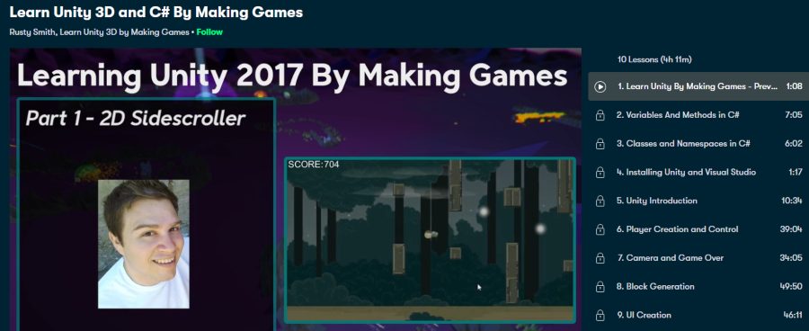 4. Learn Unity 3D and C# By Making Games (Skillshare)