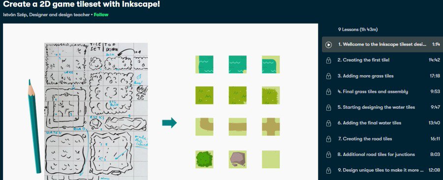 5. Create a 2D game tileset with Inkscape! (Skillshare)
