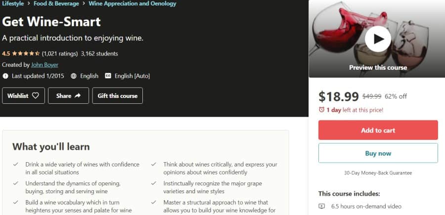 5. Get Wine-Smart (Udemy)