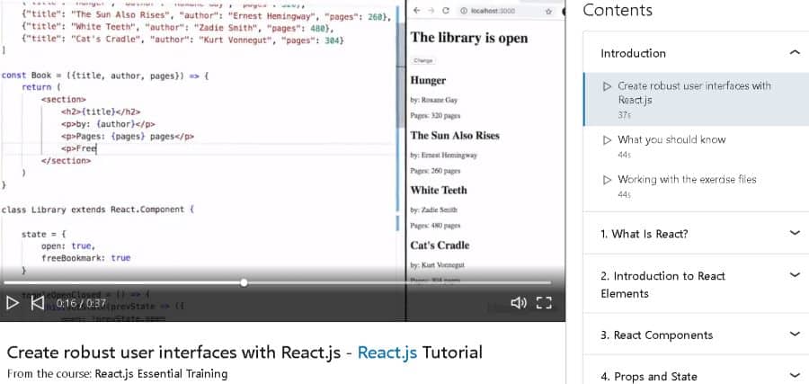 5. React.js Essential Training (LinkedIn Learning)