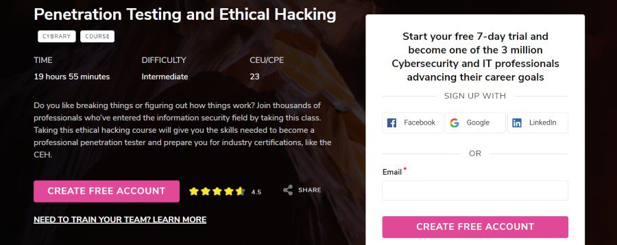 6. Penetration Testing and Ethical Hacking (Cybrary)