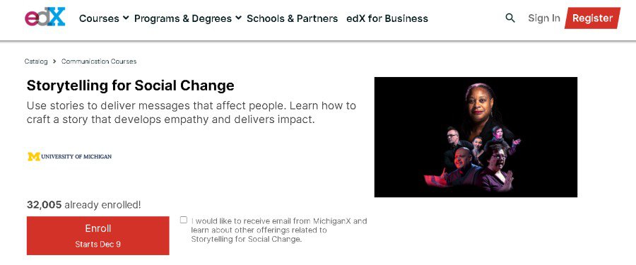 6. Storytelling for Social Change (EDX)