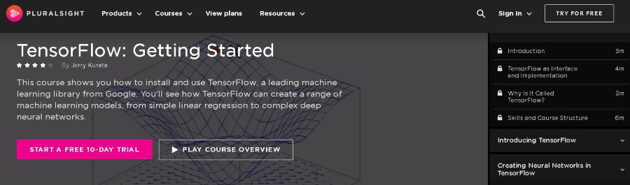 6. TensorFlow Getting Started (Pluralsight)