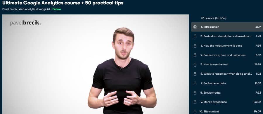 6. Ultimate Google Analytics course + 50 practical tips (Skillshare)