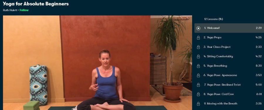 6. Yoga for Absolute Beginners (SkillShare)