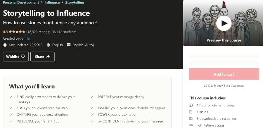 7. Storytelling to Influence (Udemy)