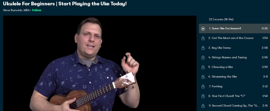 7. Ukulele For Beginners Start Playing the Uke Today! (SkillShare)