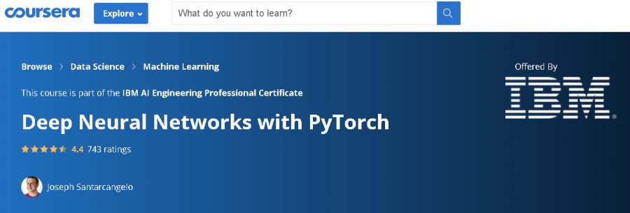 Deep Neural Networks with PyTorch (Coursera)