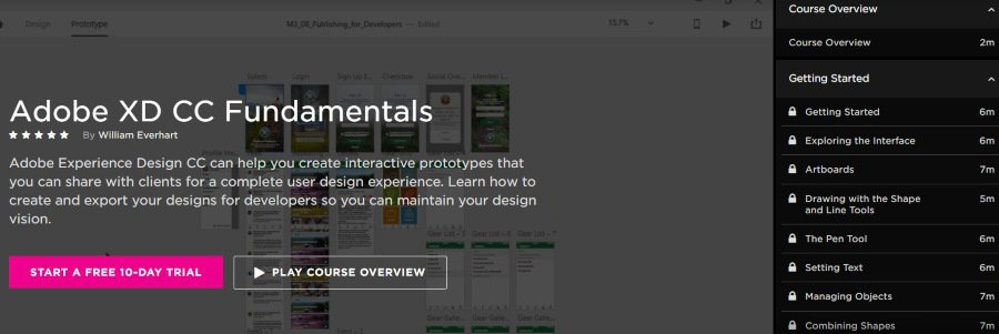 9. Adobe XD CC Fundamentals (Pluralsight)