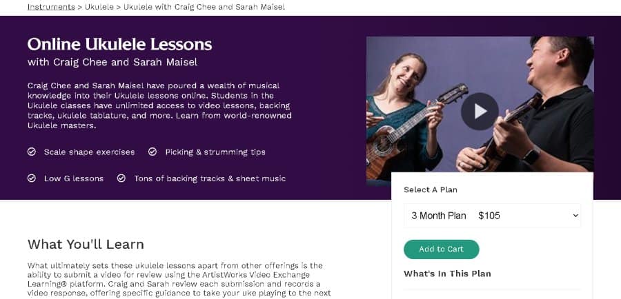 9. Online Ukulele Lessonswith Craig Chee and Sarah Maisel (ArtistWorks)