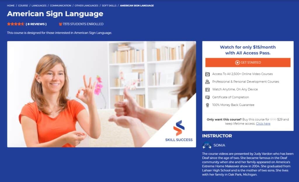 American Sign Language ASL Skill Success