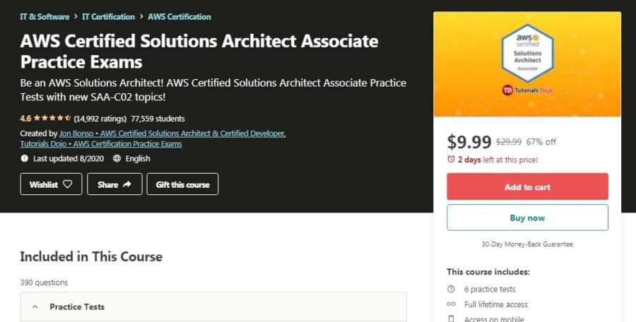 AWS Certified Solutions Architect Associate Practice Exams