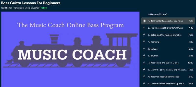 Bass Guitar Lessons For Beginners (Skillshare)