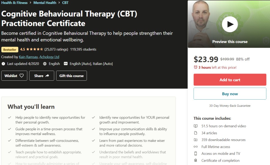 Cognitive Behavioural Therapy (CBT) Practitioner Certificate