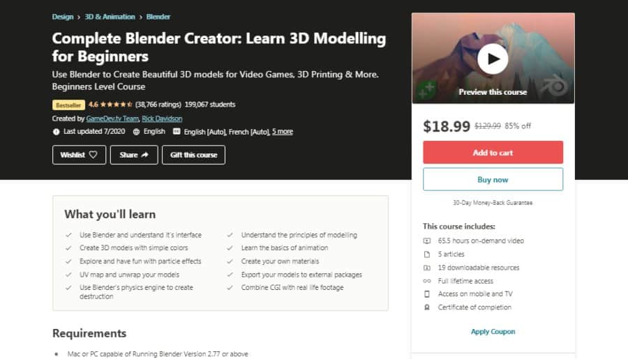 Complete Blender Creator: Learn 3D Modelling for Beginners