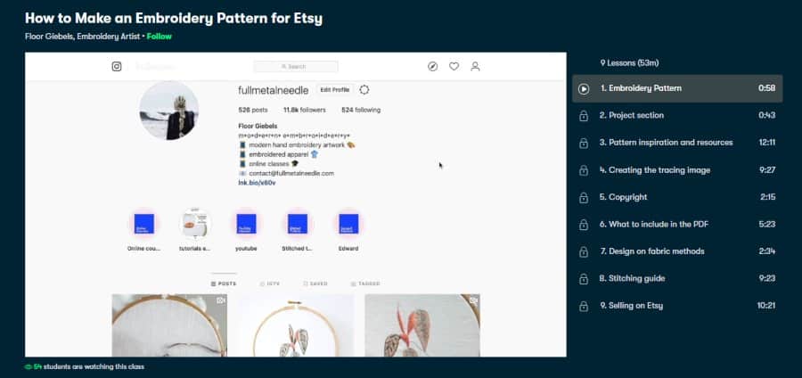 Course: How to Make an Embroidery Pattern for Etsy