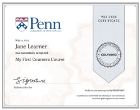 Coursera Certificate