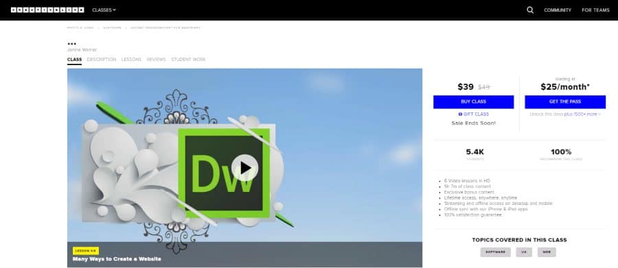 Creative Live: Adobe Dreamweaver For Beginners