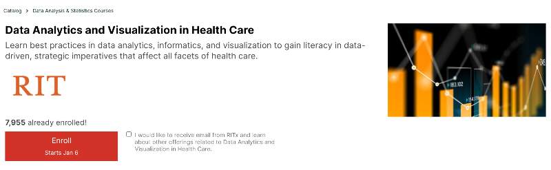 Data Analytics and Visualization in Health Care (edX)