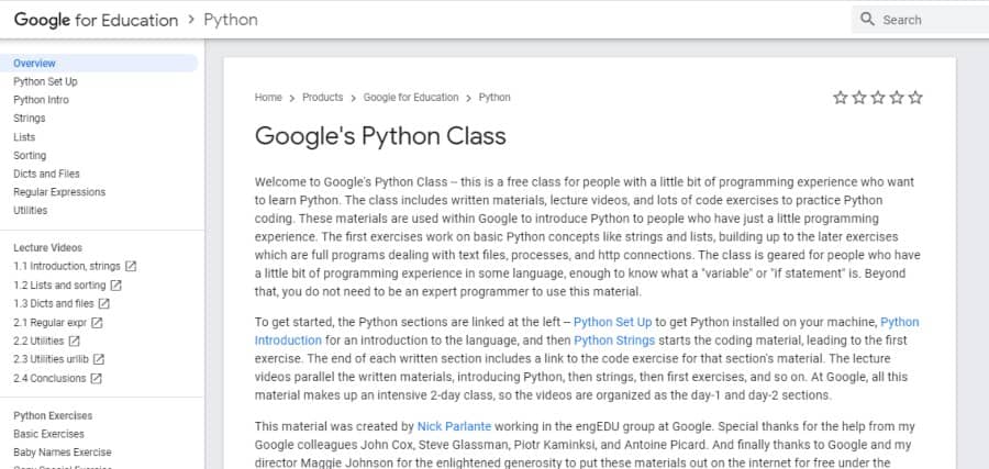 Google’s Python Class