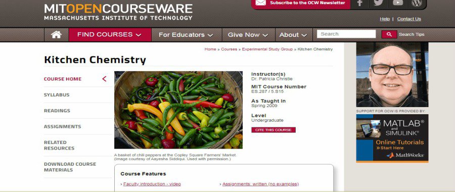 MITopencourseware.com: Kitchen Chemistry online cooking course