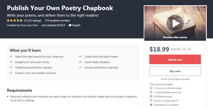 Publish Your Own Poetry Chapbook