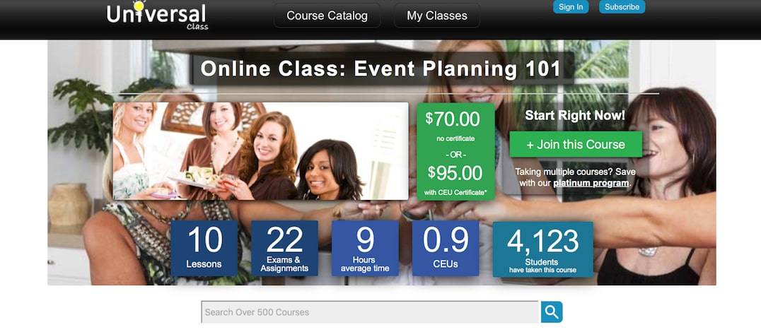 Event Planning 101 online course 