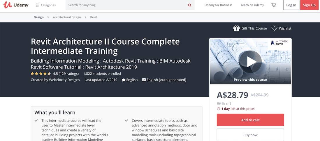 Screen Shot 2019 09 11 at 15.18.46 pm Learn How To Draw With CAD Using [year]'s Top 11 Best Online Revit Training Courses