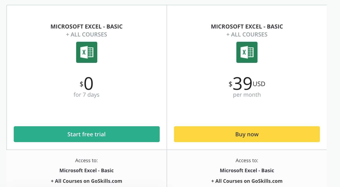 GoSkills pricing cost