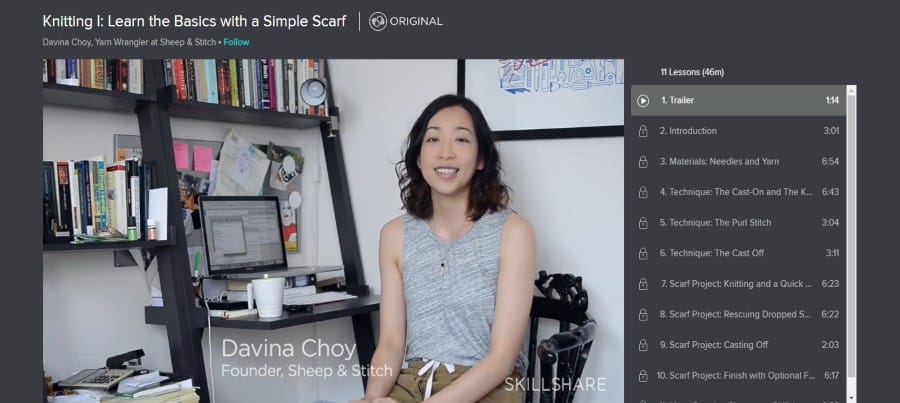 Skillshare: Knitting I: Learn the Basics With a Simple Scarf