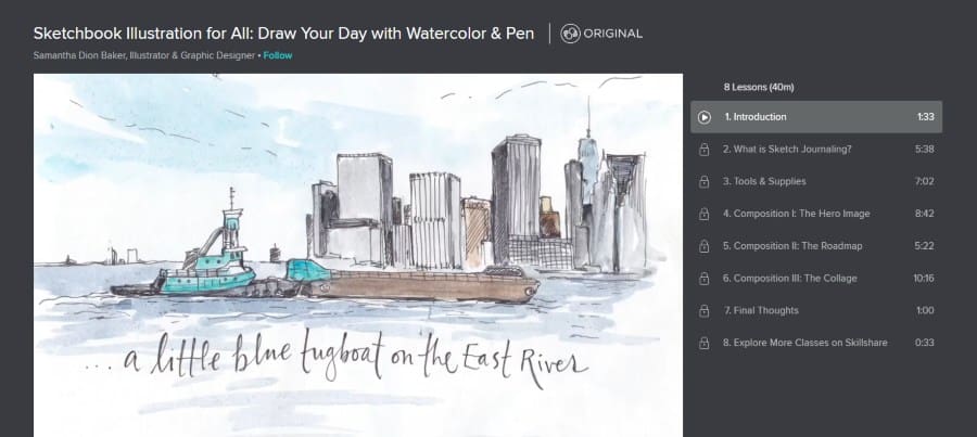 Skillshare: Sketchbook Illustration for All: Draw Your Day with Watercolor & Pen