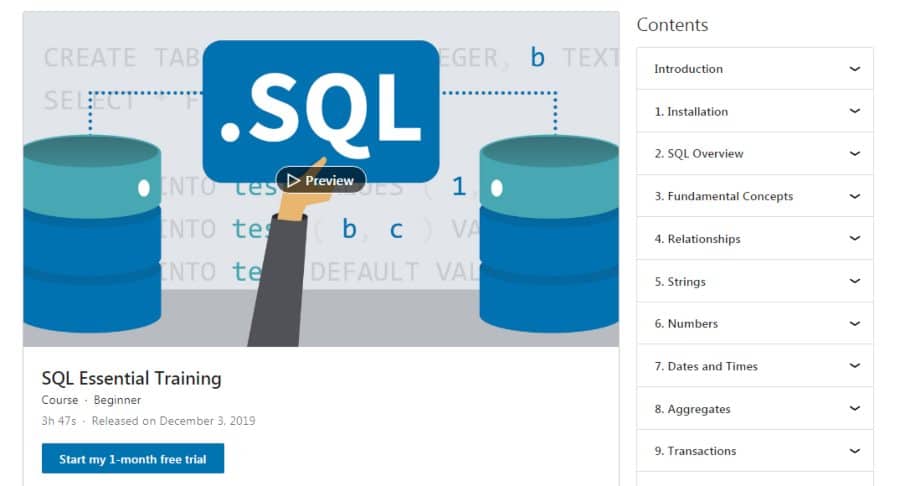 SQL Essential Training