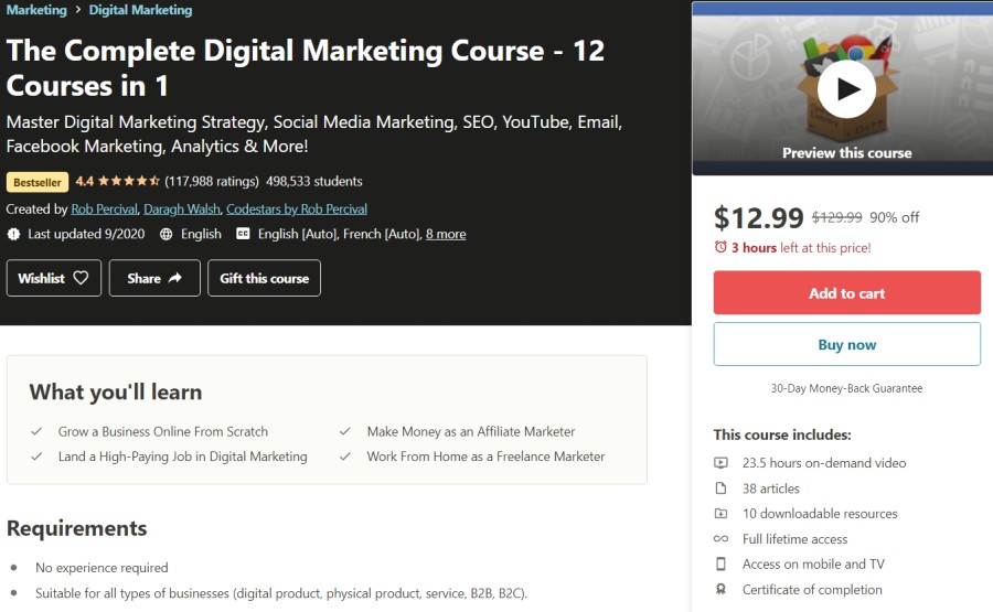 The Complete Digital Marketing Course - 12 Courses in 1