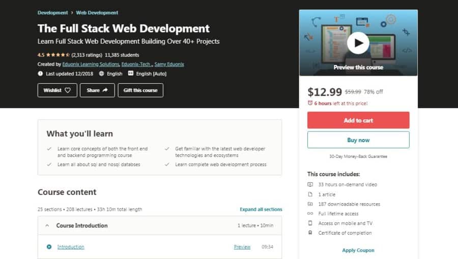 The Full Stack Web Development