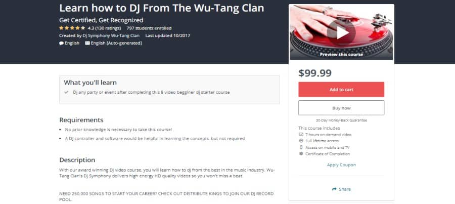 Udemy: Learn How to DJ From the Wu-Tang Clan