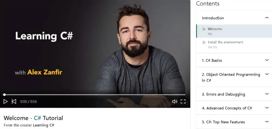 2. Learning C# (LinkedIn Learning)