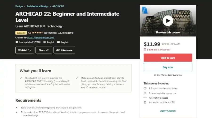 ARCHICAD 22: Beginner and Intermediate level