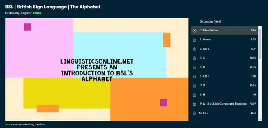 British Sign Language: The Alphabet